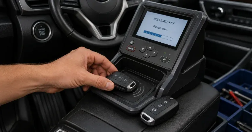 technician cloning a transponder chip key in Nobleton North, Nobleton