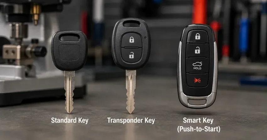 technician cutting a transponder ignition key in Nobleton