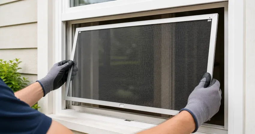 technician repairing a window sash and balance system in Gates of Nobleton, Nobleton