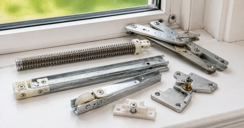 technician adjusting window sash alignment in Nobleton home